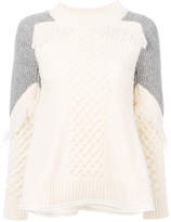 Thumbnail for your product : Sacai colour block fray knit sweater