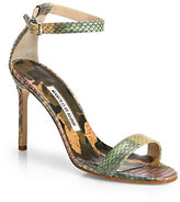 Thumbnail for your product : Manolo Blahnik Camo Snakeskin Sandals