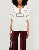 Thumbnail for your product : BA&SH Taylor embroidered crepe top
