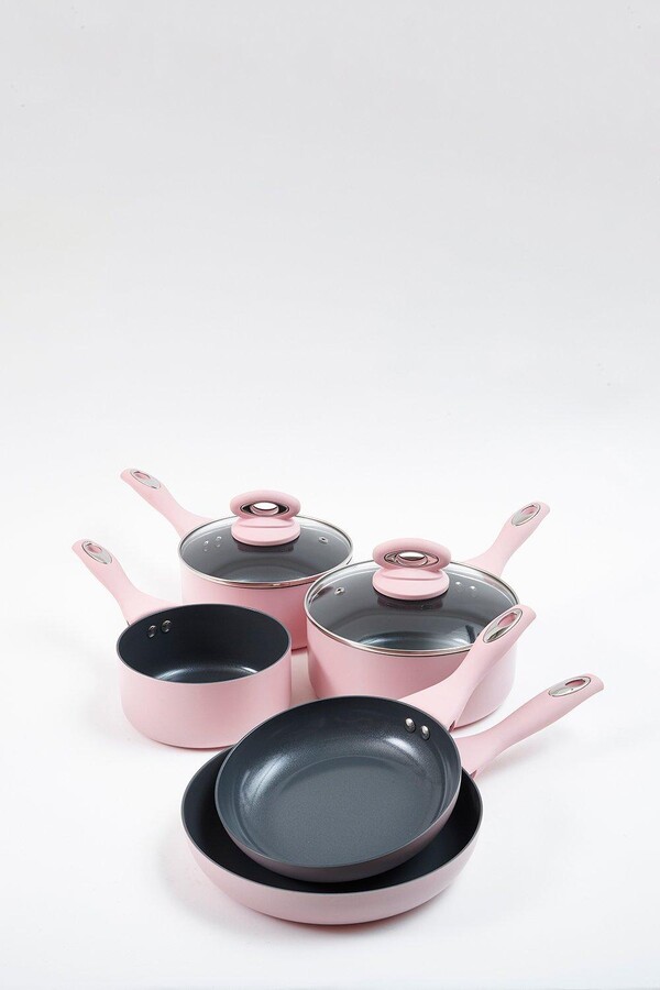 Cermalon Blush Pink 5 Piece Cookware Set
