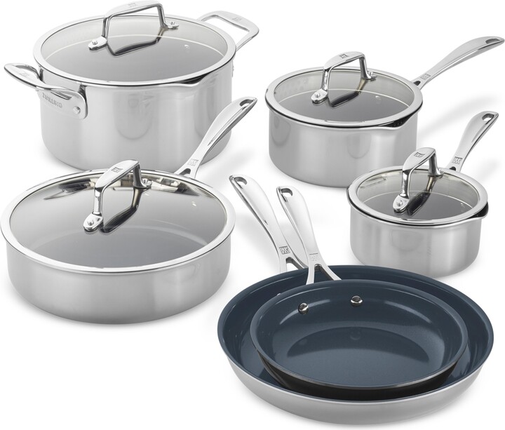 Zwilling Clad Cfx 10-Piece Stainless Steel Ceramic Nonstick Cookware Set