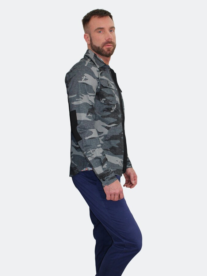 gray camouflage jacket
