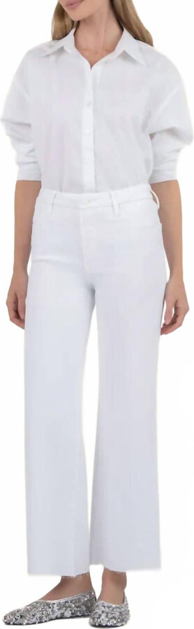 Meg High Rise Wide Leg Jeans In Optic White