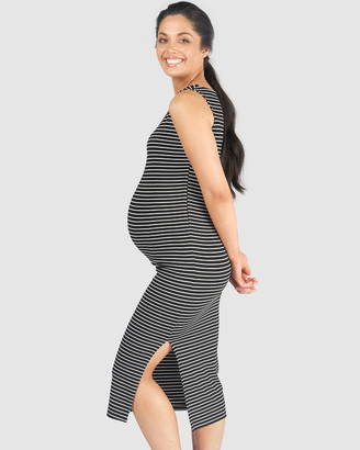 Pea in a Pod Maternity - Women's Black Midi Dresses - Matilda Nursing Dress - Size One Size, 14 at The Iconic