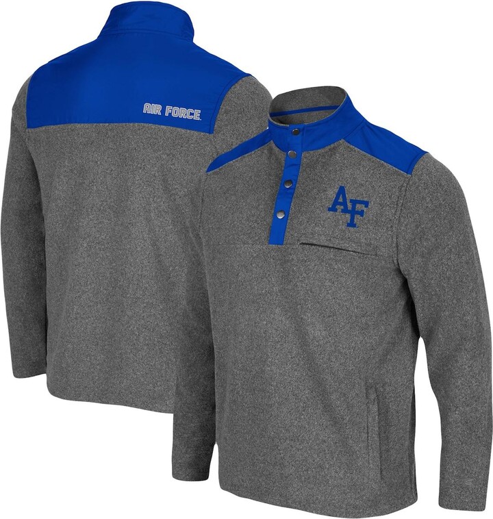 Colosseum Men's Heathered Charcoal, Royal Air Force Falcons Huff Snap  Pullover - Heathered Charcoal, Royal - ShopStyle Long Sleeve Shirts