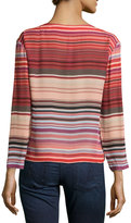 Thumbnail for your product : Michael Stars Silk Stripe Boat-Neck Blouse, Russet