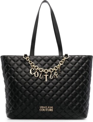 Versace Jeans Couture Womens Black Faux Leather Tote