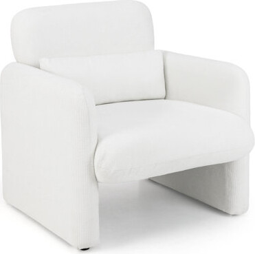 Ebern Designs 1 Pcs Chenille Accent Chair With Removable Lumbar Pillow Thick Seat Cushion Backrest