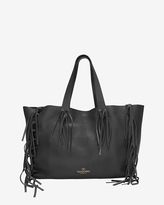 Thumbnail for your product : Valentino Pebbled Leather Fringe Tote