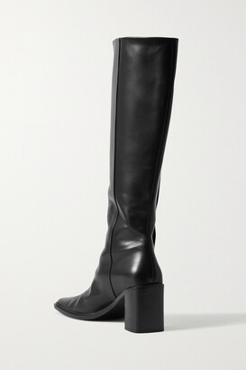 The Row Patch Leather Knee Boots - Black - ShopStyle