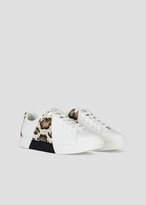 Thumbnail for your product : Emporio Armani Leather Sneakers With Python-Effect Leather