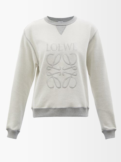 Loewe Anagram-embroidered Cotton-jersey Sweatshirt - Grey - ShopStyle  Jumpers & Hoodies