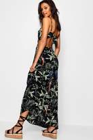 Thumbnail for your product : boohoo Knot Palm Print Maxi Dress