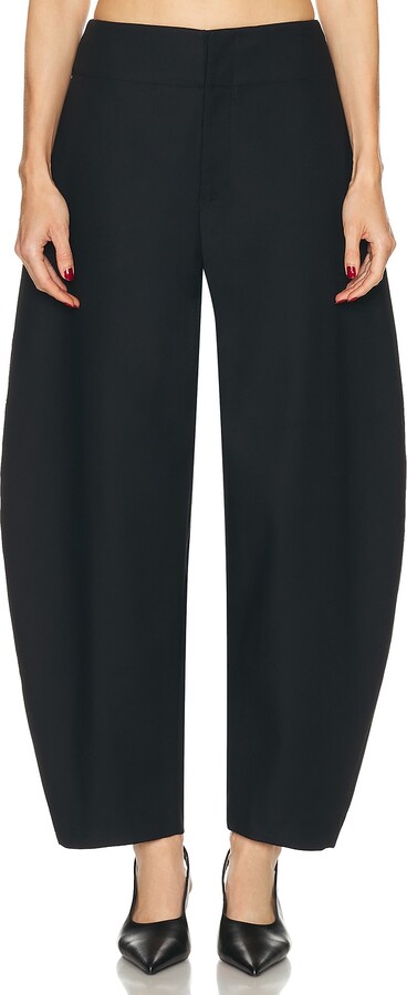 EAVES Mai Sculptural Compact Suiting Ankle Pant in Black