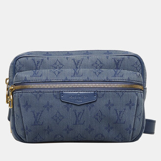 Pre-owned Louis Vuitton Blue Monogram Tapestry Outdoor Bumbag