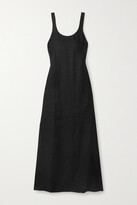 Thumbnail for your product : BONDI BORN + Net Sustain The Kennedy Open-back Linen-twill Maxi Dress - Black