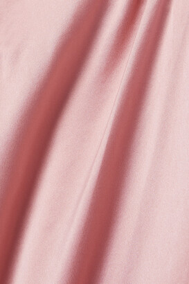 Ruffled silk-satin mini wrap dress