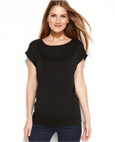 Thumbnail for your product : Studio M Short-Sleeve Braid-Detail Top