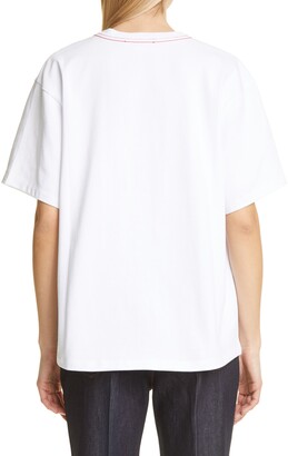 Victoria Beckham Oversize V-Neck Cotton T-Shirt