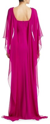 Teri Jon by Rickie Freeman Scuba Gown Chiffon Overlay Dress