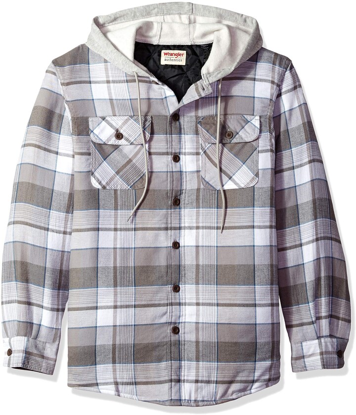 big and tall flannel jacket with hood