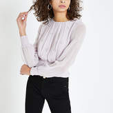 Thumbnail for your product : River Island Purple embellished tie back top