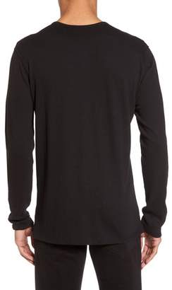 Vince Raw Edge Long Sleeve Henley T-Shirt