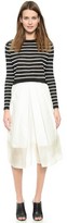Thumbnail for your product : Tibi Pleated Skirt with Organza Panel