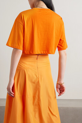 The Frankie Shop - Karina Cropped Cotton-jersey T-shirt - Orange