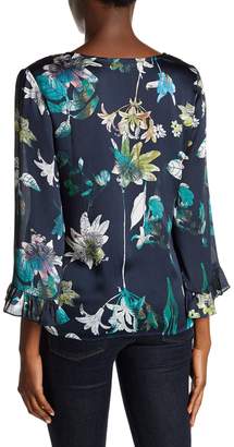 Willow & Clay Floral Ruffle Cuff Top