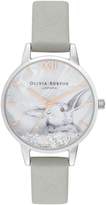 Thumbnail for your product : Olivia Burton Snow Globe Stainless Steel, Swarovski Crystal Leather Strap Watch
