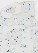 Thumbnail for your product : Emporio Armani Gift set of romper and bib in small fish print