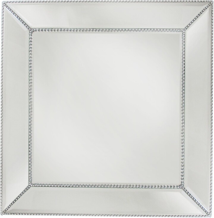ChargeIt by Jay Bead Mirror Square Charger Plate/Pillar Plate, Silver
