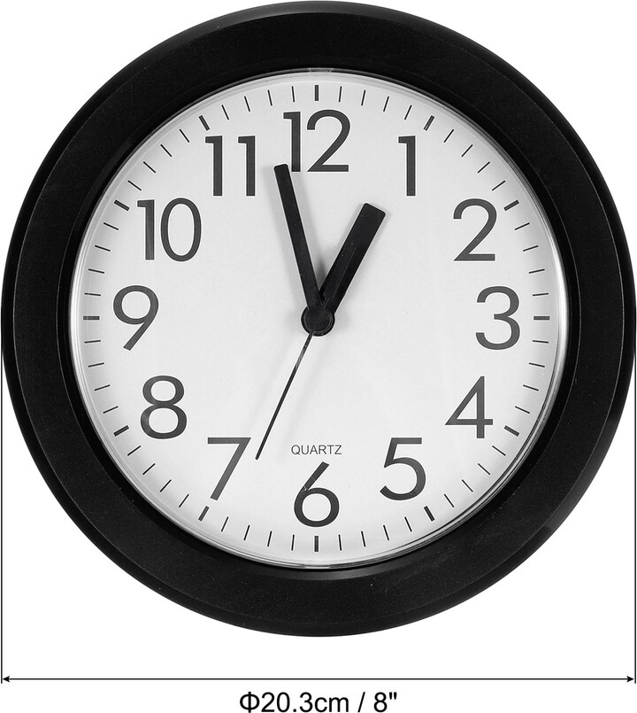 Unique Bargains 8 Inch Wall Clock, Quartz Battery Operated Silent Round
