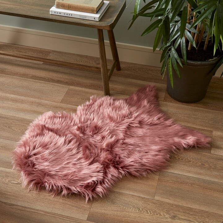 Dunelm Faux Sheepskin Pelt Rug Rose (Pink) ShopStyle