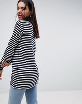 Thumbnail for your product : ASOS Design stripe t-shirt with long sleeve in oversize fit