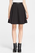 Thumbnail for your product : Alice + Olivia Leather Trim A-Line Skirt