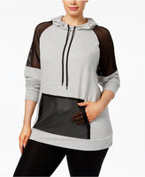Thumbnail for your product : Material Girl Active Plus Size Mesh-Trim Hoodie, Only at Macy's