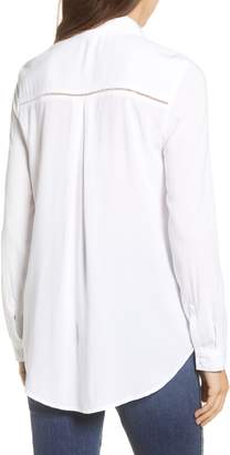 BeachLunchLounge Apple White Long Sleeve Button-Up Shirt