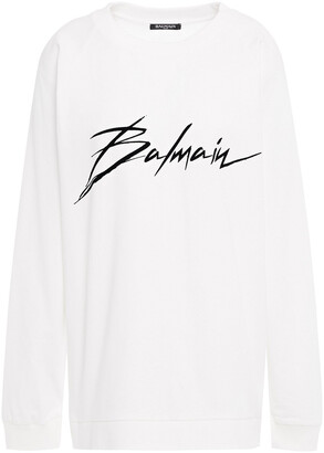 Balmain Printed French Cotton-terry Sweatshirt