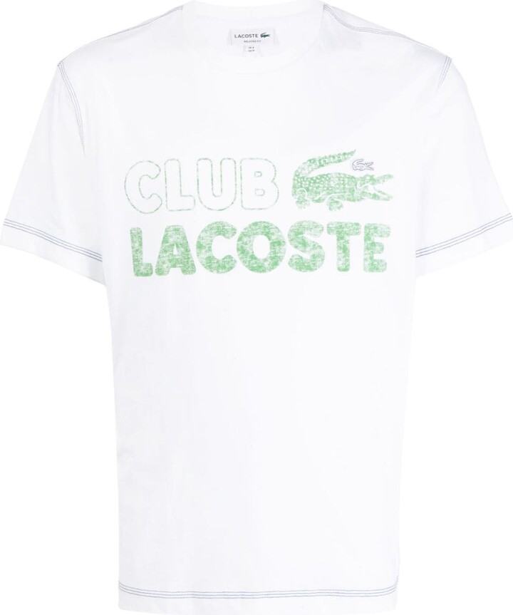 Lacoste logo-print cotton T-shirt - ShopStyle