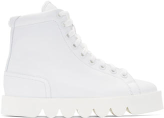 Kenzo White Leather High-Top Sneakers