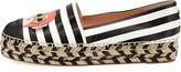 Thumbnail for your product : Kate Spade Lincoln Striped Flat Espadrille, Black