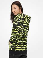 Thumbnail for your product : Michael Kors Newsprint Logo Cotton-Terry Hoodie
