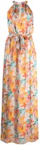 Thumbnail for your product : Liu Jo Butterfly-Print Halterneck Maxi Dress