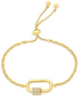 Thumbnail for your product : Sterling Forever Goldplated Cubic Zirconia Carabiner Bolo Bracelet