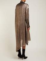 Thumbnail for your product : Petar Petrov Dellar Asymmetric Silk-blend Lame Midi Dress - Womens - Gold Multi