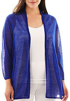Thumbnail for your product : JCPenney Worthington Open-Stitch Cardigan Sweater - Plus