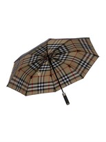 Thumbnail for your product : Burberry Check-lined Small Collapsible Umbrella - Beige Multi