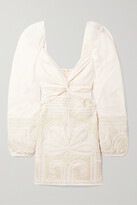 Thumbnail for your product : Johanna Ortiz Tropical Mantra Cutout Embellished Cotton-poplin Mini Dress